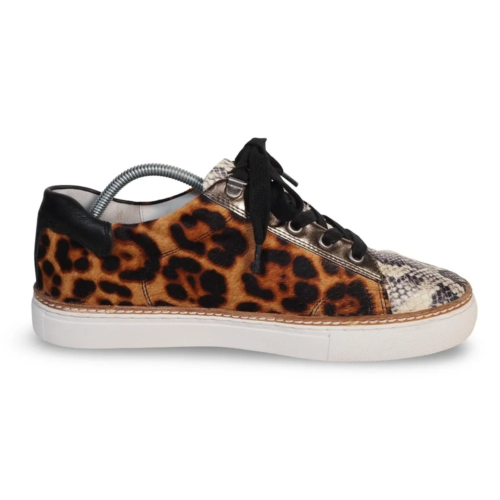Johnston & Murphy Callie Women's 8.5M Snake Leopard Print Leather Sneakers
